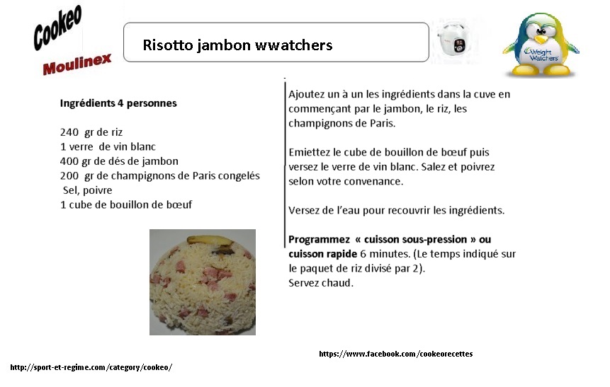 risotto jambon weight watchers AU COOKEO