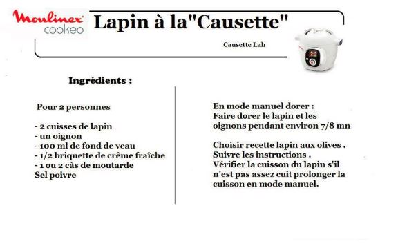 lapin causette cookeo