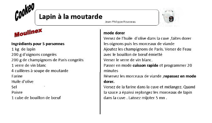 lapin moutarde cookeo