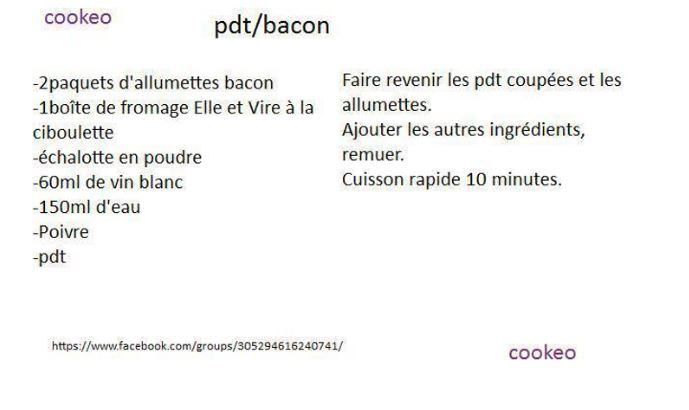 PDT BACON 10 recettes cookeo pommes de terre et viandes