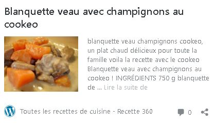 Blanquette veau cookeo (Recette360)