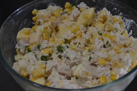 Salade composée riz poulet recette cookeo