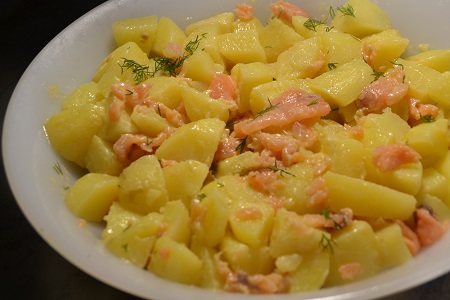 Salade pommes de terre saumon cookeo