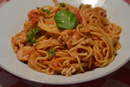 Spaghettis dinde tomates cookeo