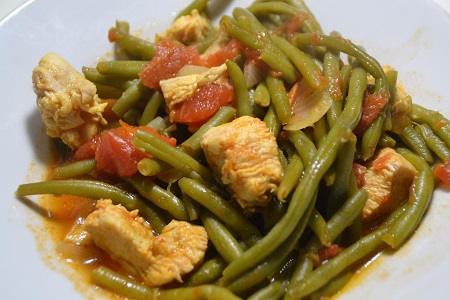 Haricots verts poulet tomates cookeo
