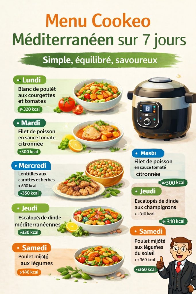 Menu Cookeo méditerranéen sur 7 jours