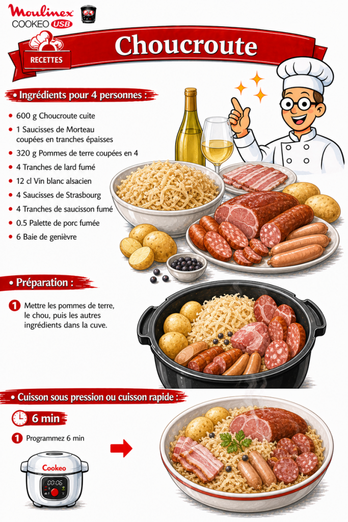 Fiche cookeo nouvelle version choucroute Moulinex
