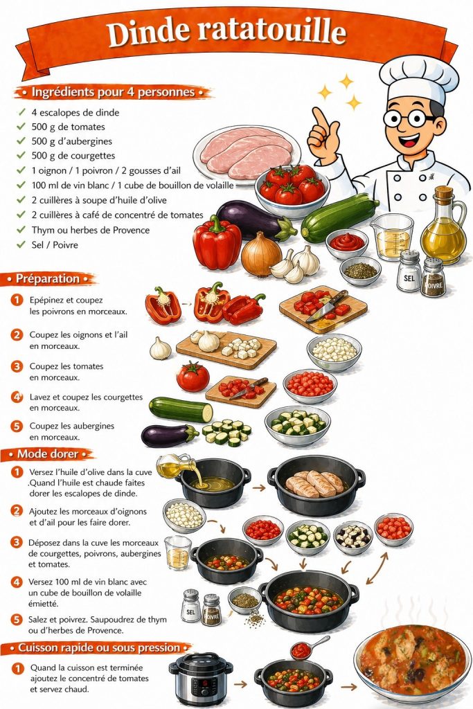 Fiche nouvelle version Dinde ratatouille cookeo